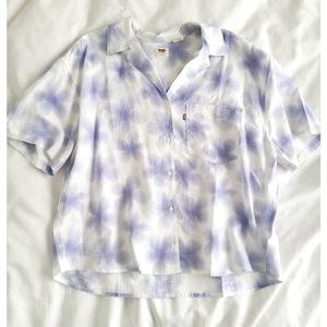 Levi's Womens Dita Notch Collar Short Sleeve
Button Front Woven Blouse White XL